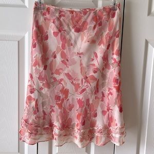 Ann Taylor silk floral skirt